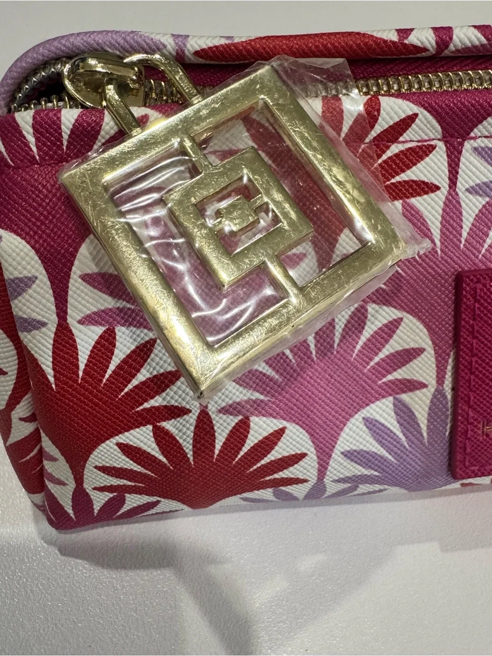 ELEMIS/Hayley Menzies Pink, Red & Lavender Floral Zip Cosmetic Pouch